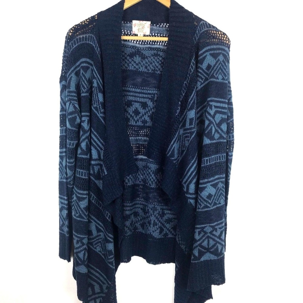 Hippie Rose | Blue Aztec Tribal Cardigan